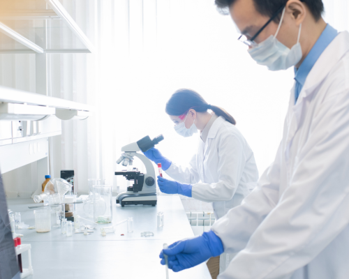 Peptides for research labs — laboratory researcher logging microscope data
